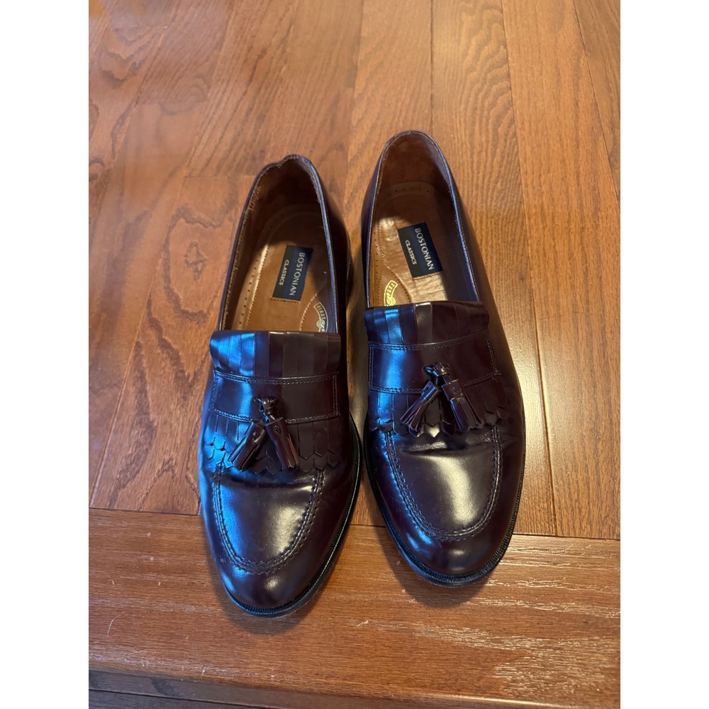 Bostonian Classics First Flex Burgundy Leather Tassel Kiltie Loafers 12W